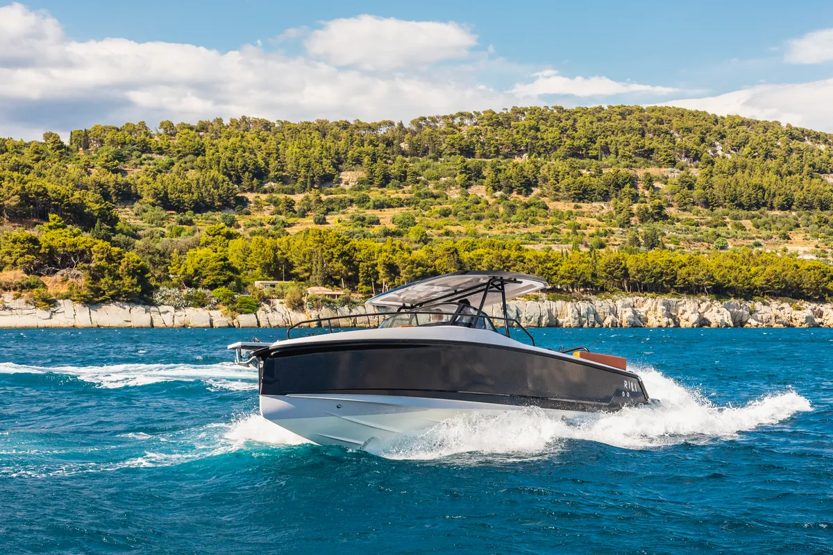 Exterior view of 22, a Gulet Ryck 280 motorboat at Grad Trogir, Croatia