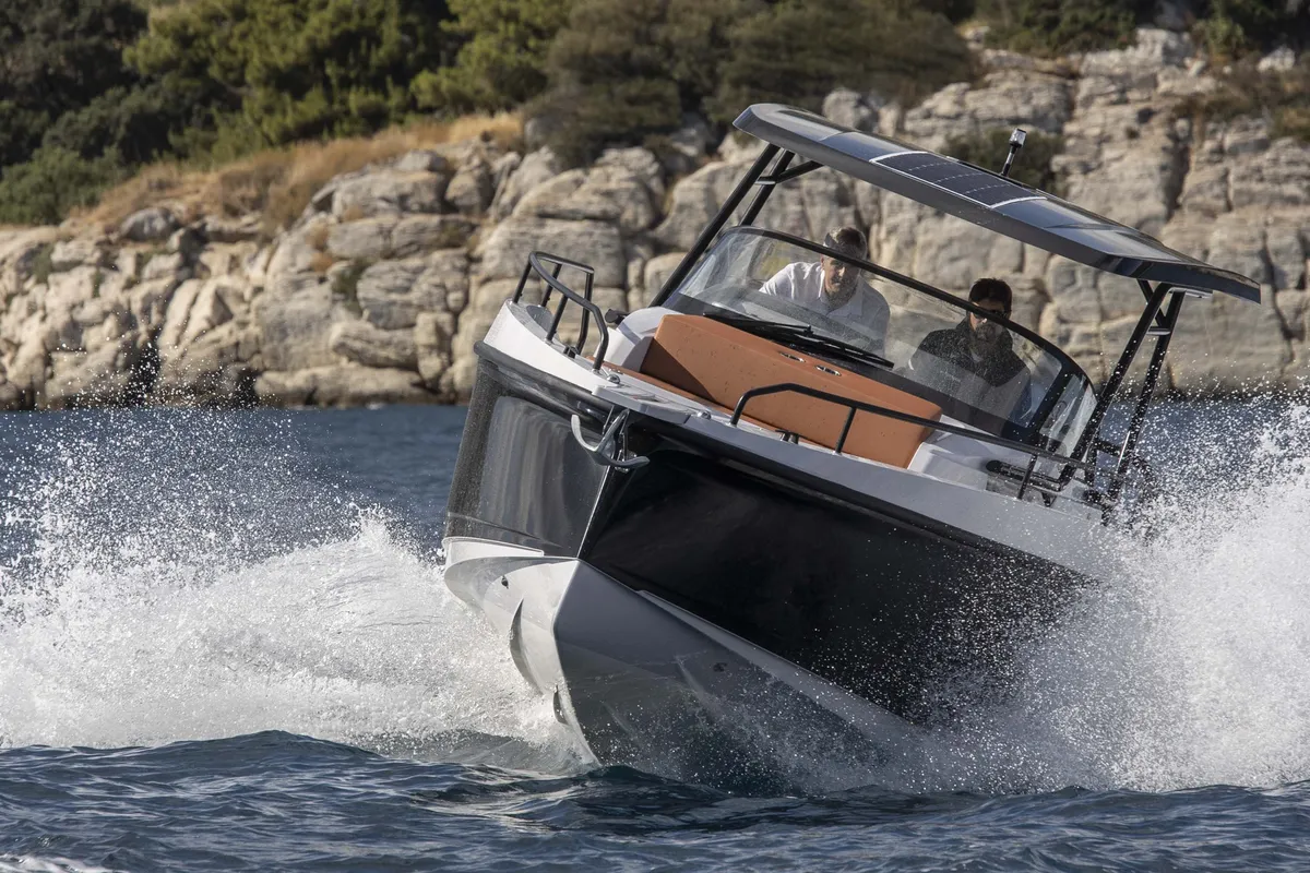 Exterior view of 22, a Gulet Ryck 280 motorboat at Grad Trogir, Croatia