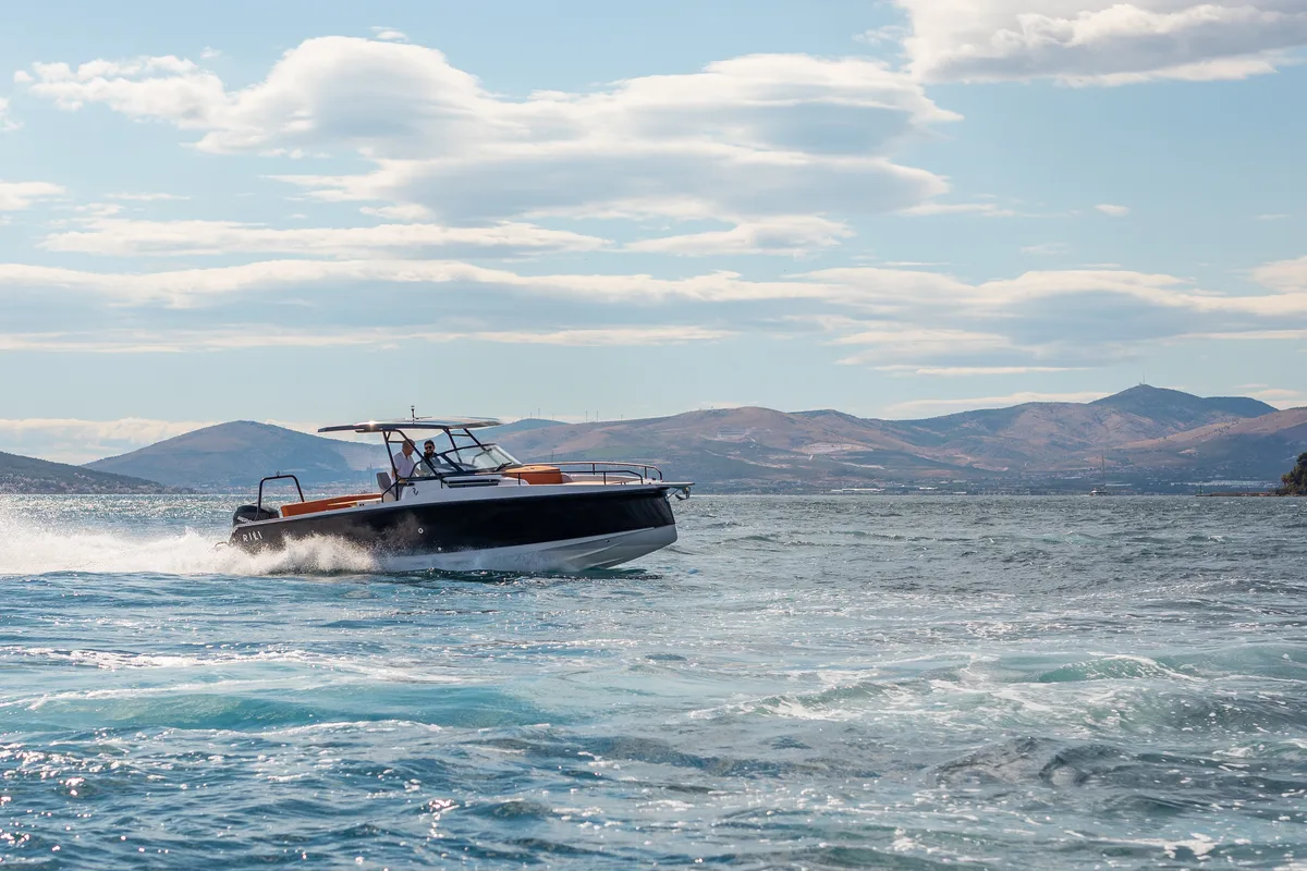 Exterior view of 22, a Gulet Ryck 280 motorboat at Grad Trogir, Croatia
