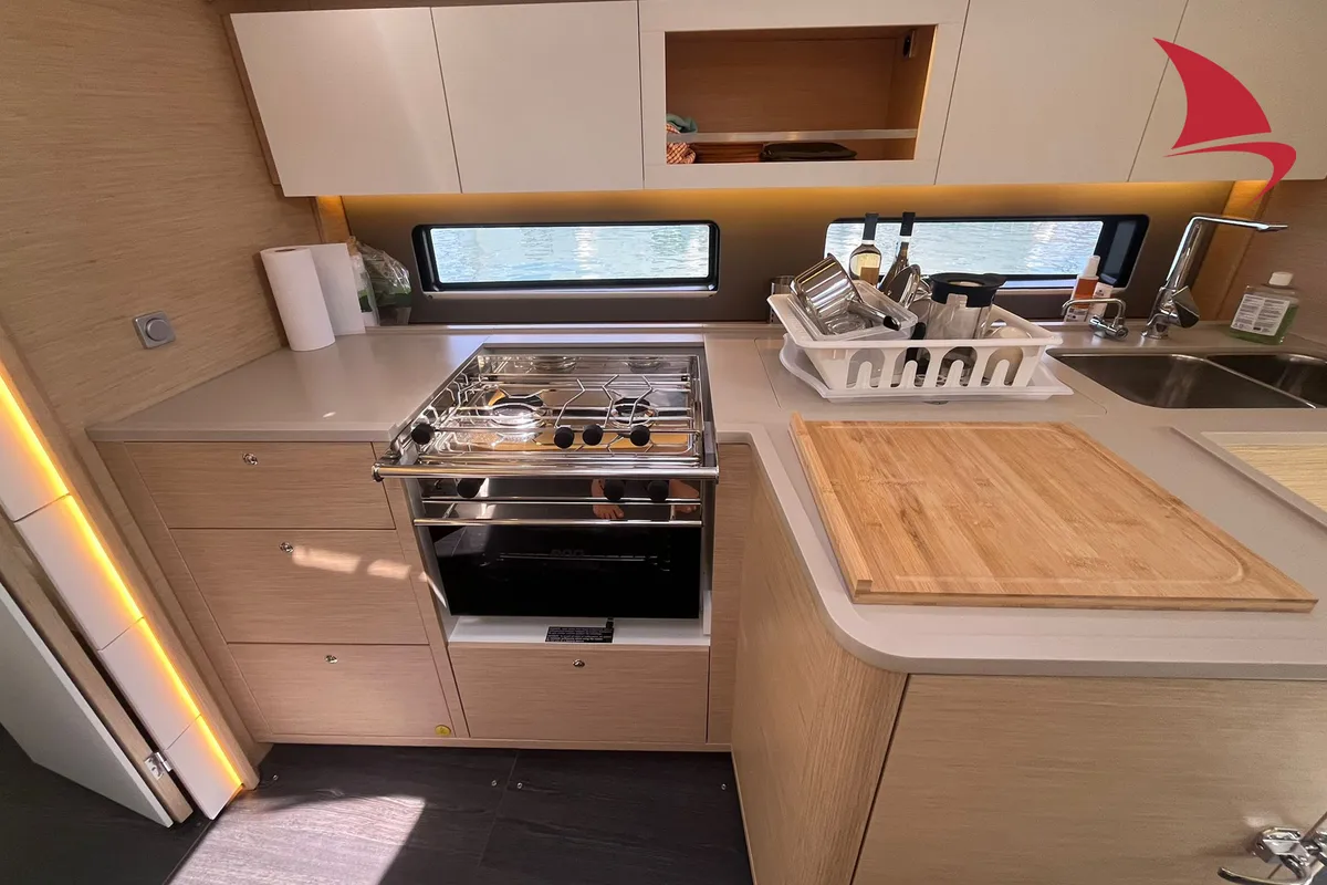 Galley of Mandala, a Dufour 41 sailboat at Hyères, France