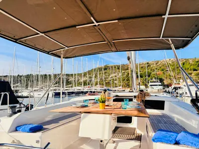 Suzie Q, a Dufour 530 sailboat at Primošten, Croatia