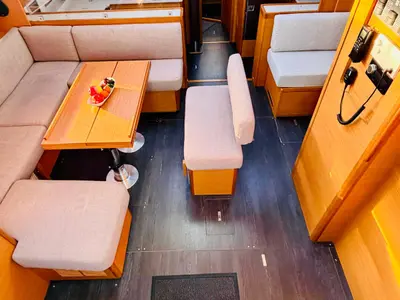 Salon of Suzie Q, a Dufour 530 sailboat at Primošten, Croatia