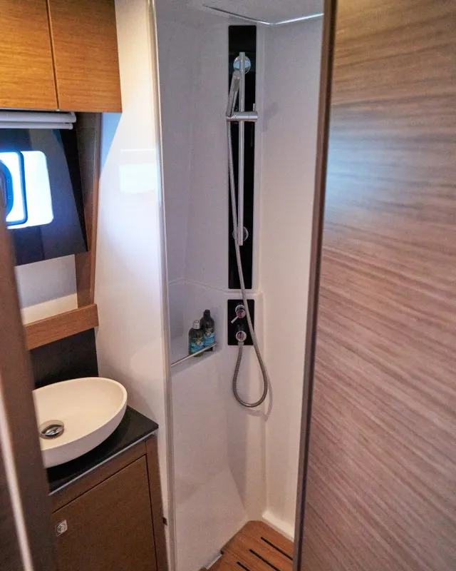 Head on Sea Spirit III, a Nautitech 46 Fly catamaran at Grande Rivière Noire VCA, Mauritius