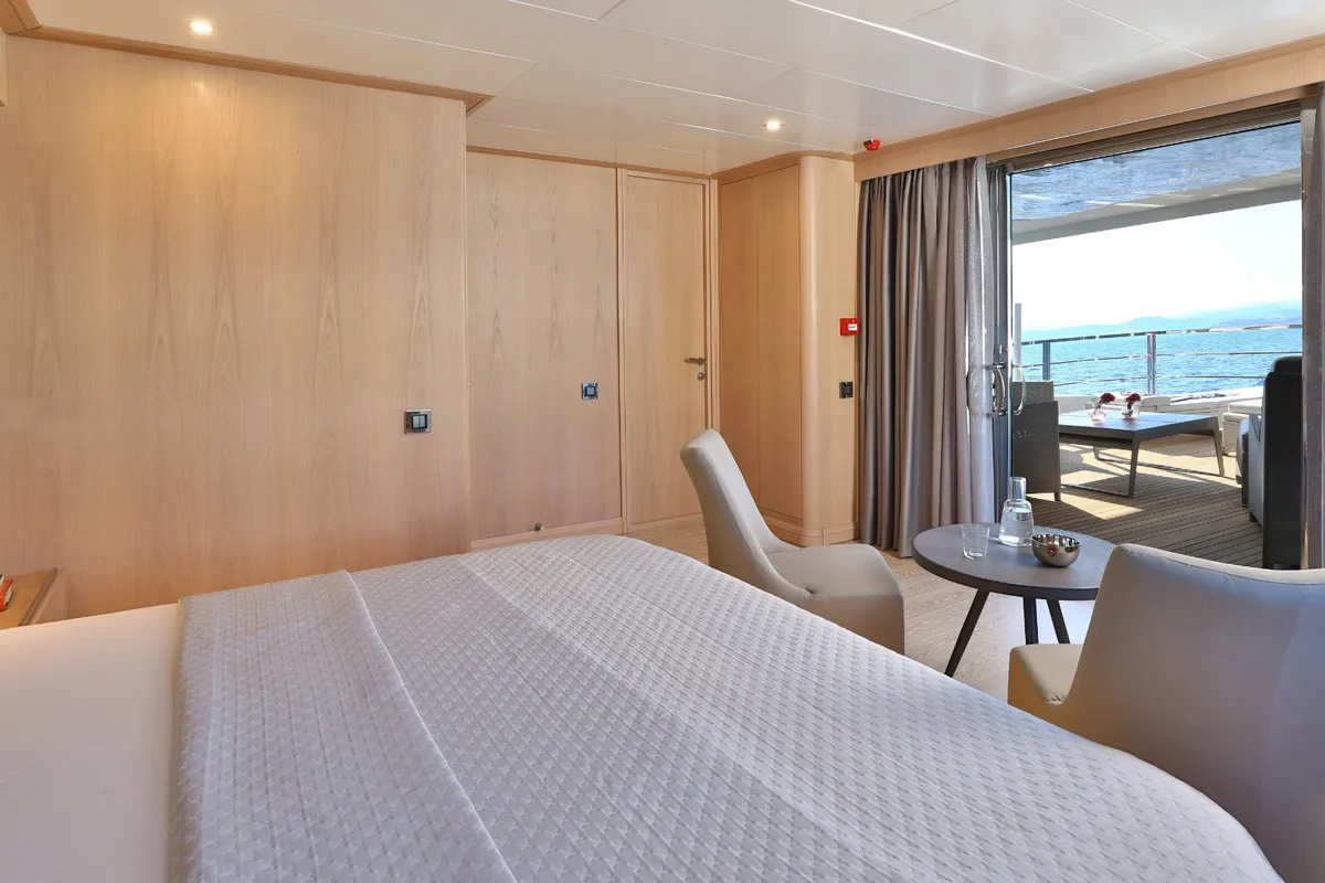 Ukiel, a Aegean Explorer M26 motor yacht at Olbia, Italy