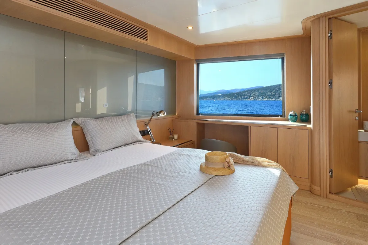 Ukiel, a Aegean Explorer M26 motor yacht at Olbia, Italy