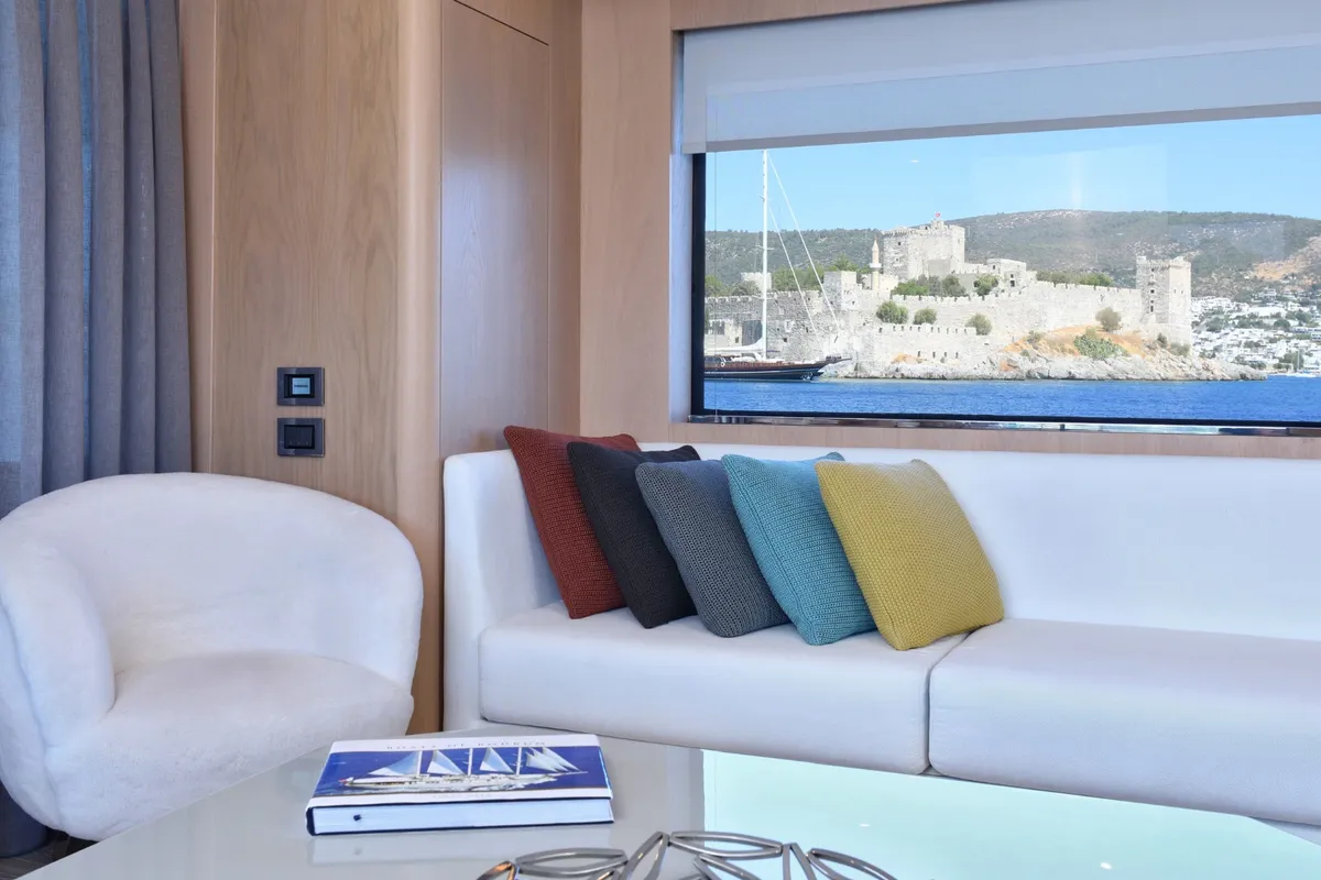 Ukiel, a Aegean Explorer M26 motor yacht at Olbia, Italy