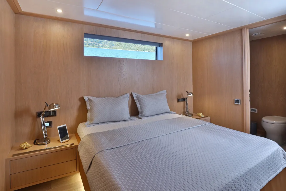 Ukiel, a Aegean Explorer M26 motor yacht at Olbia, Italy
