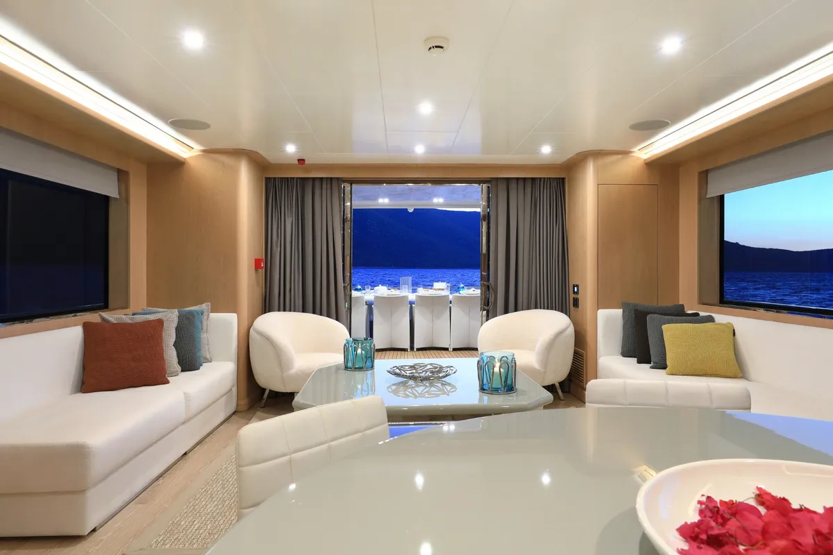 Ukiel, a Aegean Explorer M26 motor yacht at Olbia, Italy