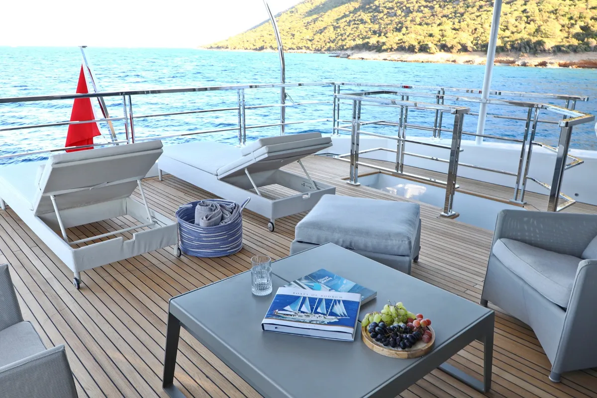 Ukiel, a Aegean Explorer M26 motor yacht at Olbia, Italy
