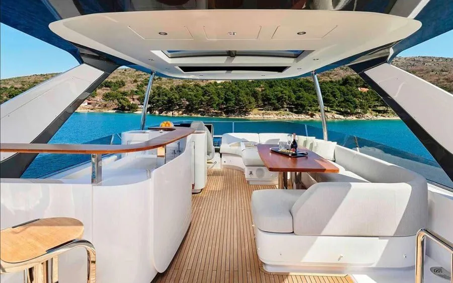 Salon of OMR Group, a Azimut 78 Fly motor yacht at Podstrana - Miljevac, Croatia
