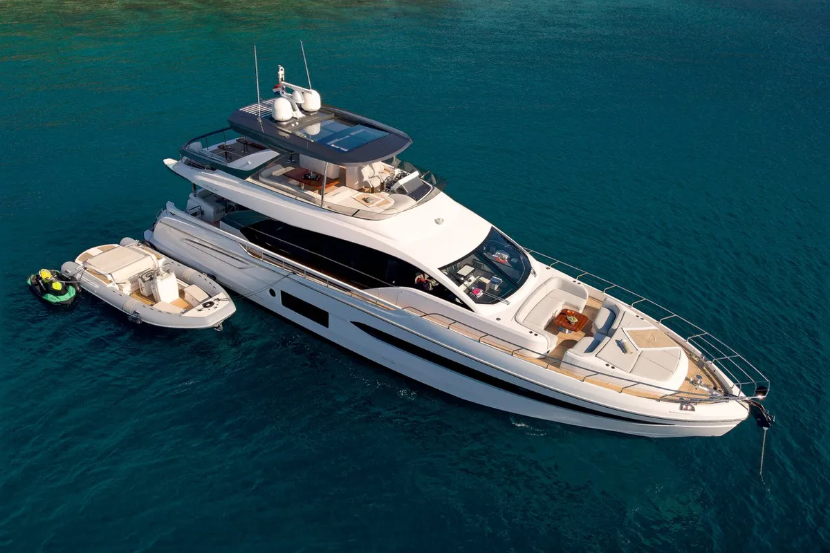 Head on OMR Group, a Azimut 78 Fly motor yacht at Podstrana - Miljevac, Croatia