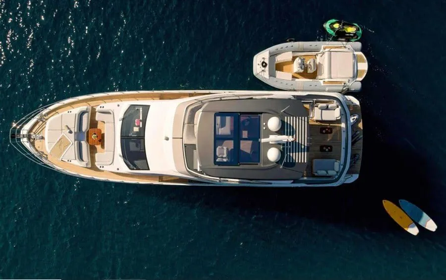 Exterior view of OMR Group, a Azimut 78 Fly motor yacht at Podstrana - Miljevac, Croatia