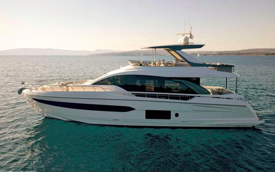 Exterior view of OMR Group, a Azimut 78 Fly motor yacht at Podstrana - Miljevac, Croatia