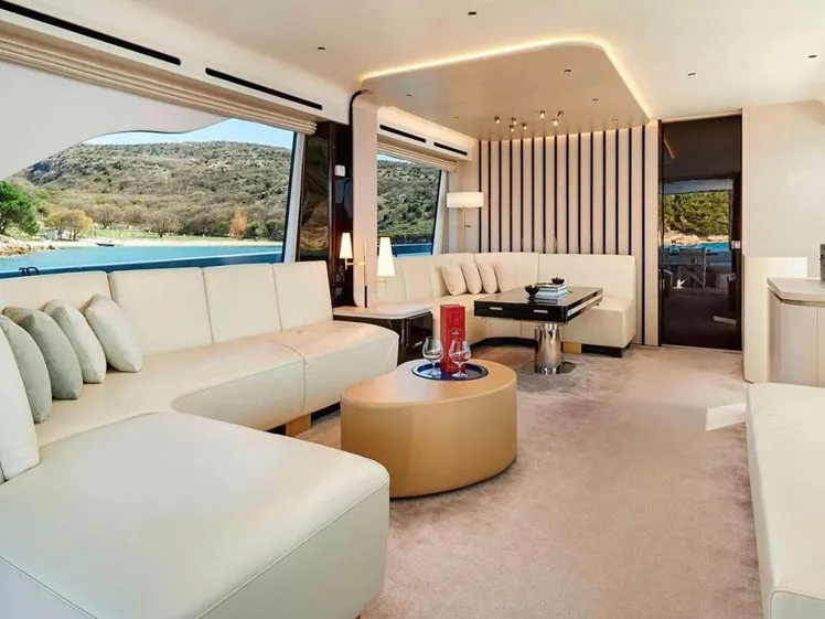 Salon of OMR Group, a Azimut 78 Fly motor yacht at Podstrana - Miljevac, Croatia
