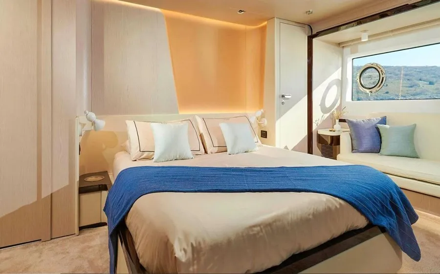 Cabin on OMR Group, a Azimut 78 Fly motor yacht at Podstrana - Miljevac, Croatia