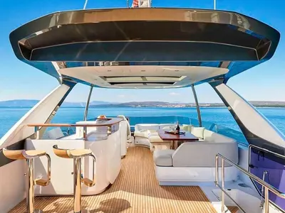 Salon of OMR Group, a Azimut 78 Fly motor yacht at Podstrana - Miljevac, Croatia