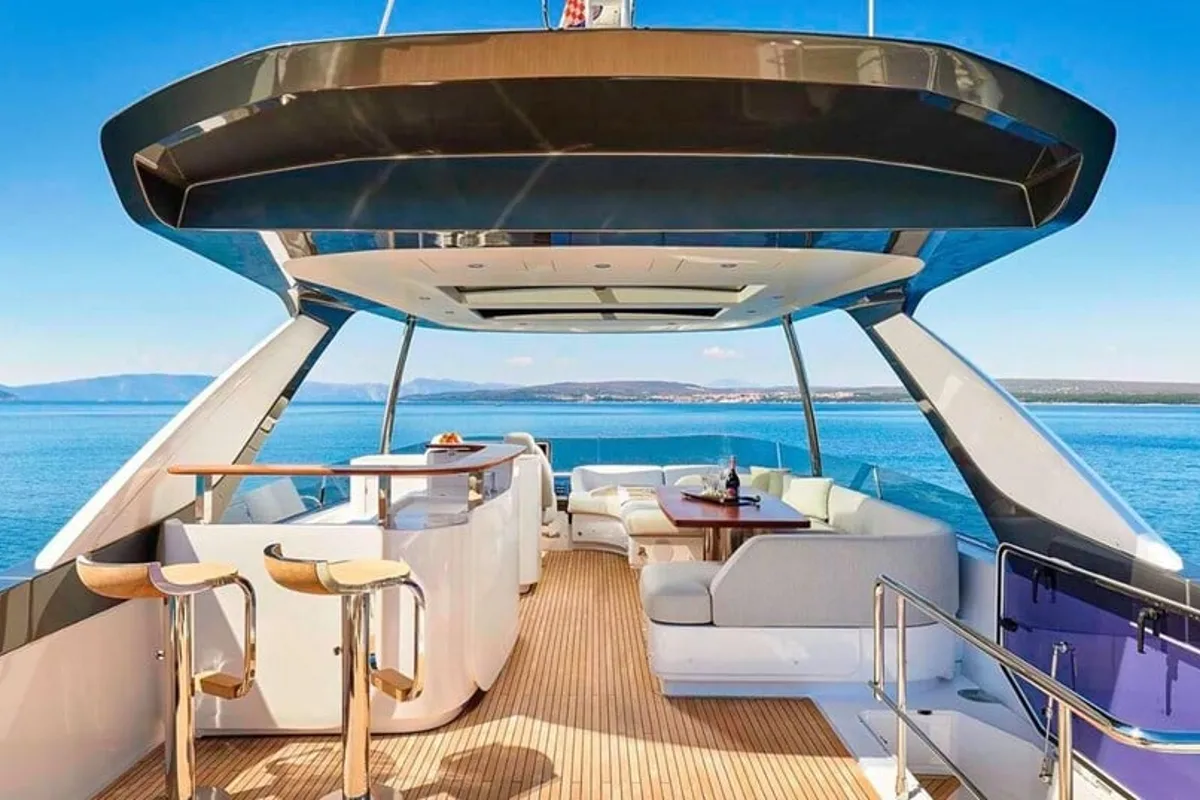 Salon of OMR Group, a Azimut 78 Fly motor yacht at Podstrana - Miljevac, Croatia