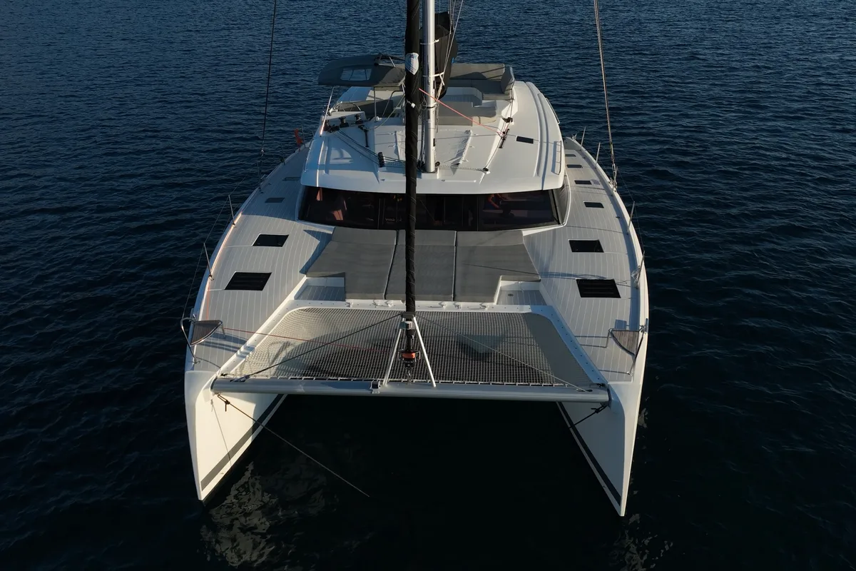 Exterior view of AQUARELLA, a Fountaine Pajot Tanna 47 catamaran at Lavreotiki Municipal Unit, Greece