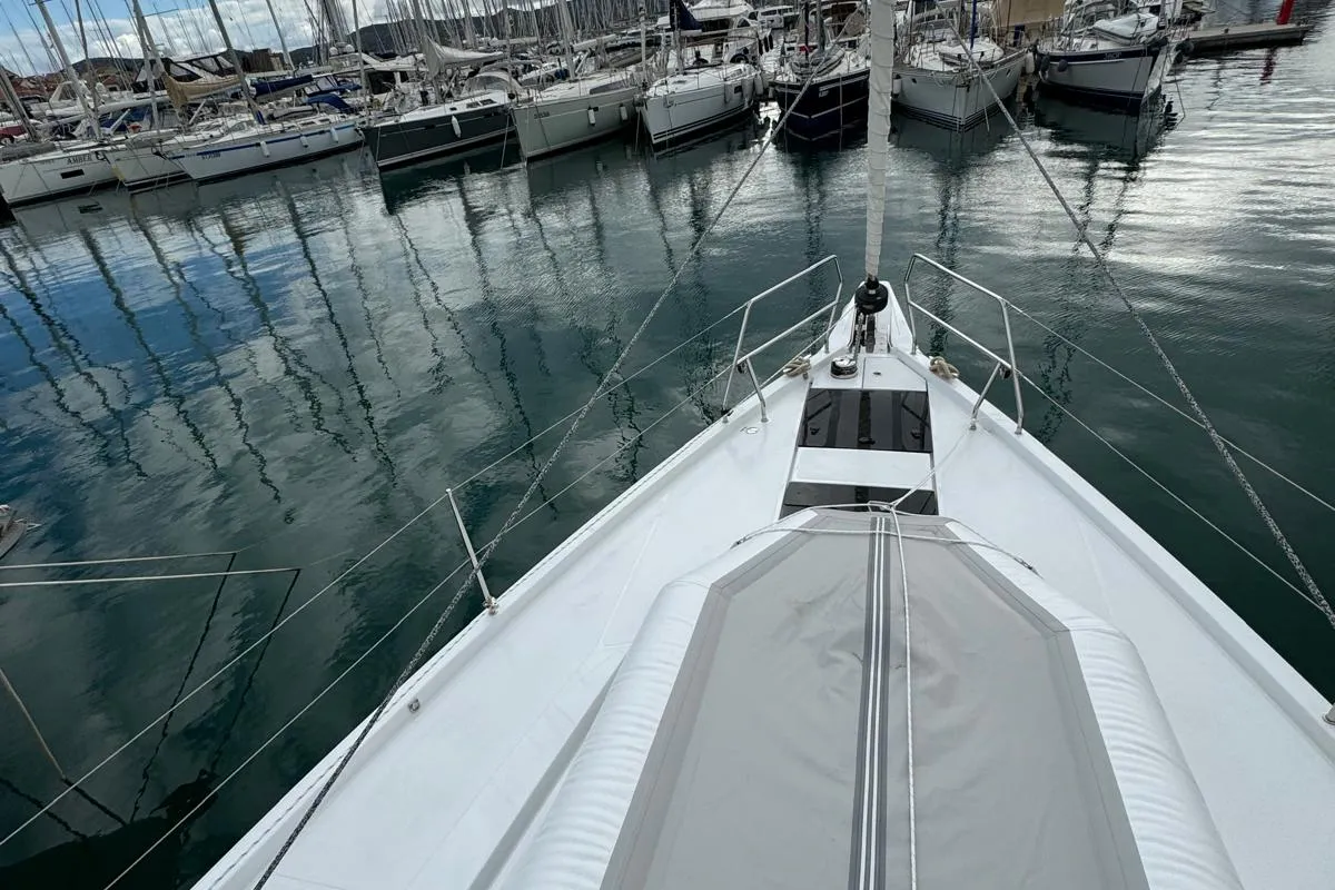 Deck of Venus, a Hanse 460 sailboat at Grad Biograd na Moru, Croatia