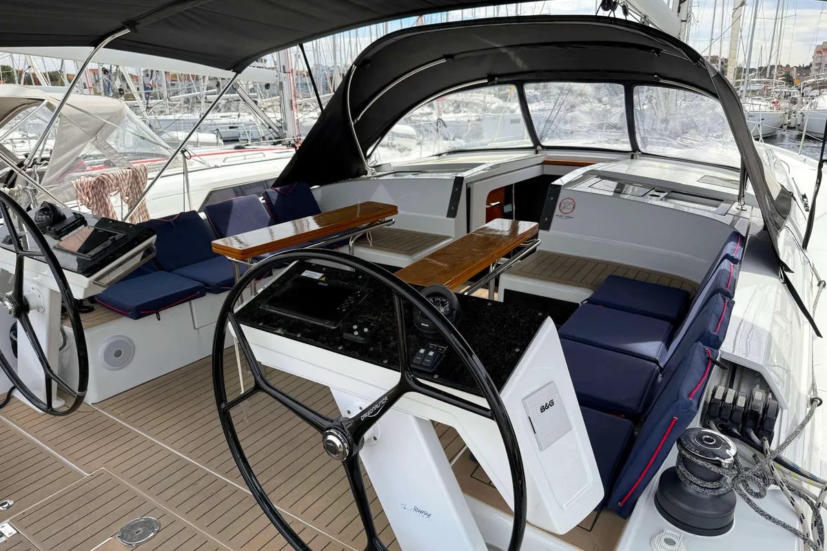 Cockpit of Venus, a Hanse 460 sailboat at Grad Biograd na Moru, Croatia