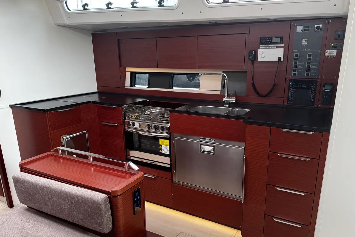 Galley of Venus, a Hanse 460 sailboat at Grad Biograd na Moru, Croatia