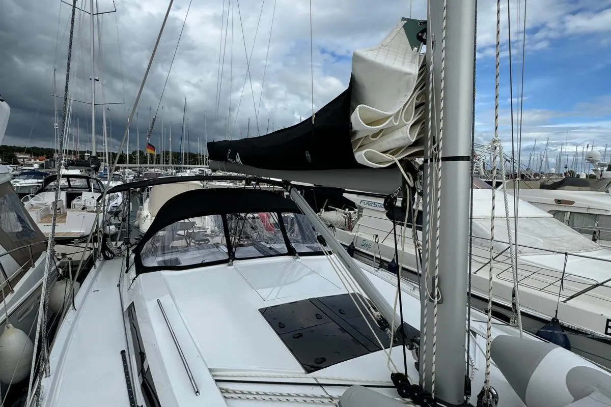 Deck of Venus, a Hanse 460 sailboat at Grad Biograd na Moru, Croatia