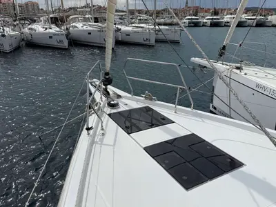 Deck of Venus, a Hanse 460 sailboat at Grad Biograd na Moru, Croatia