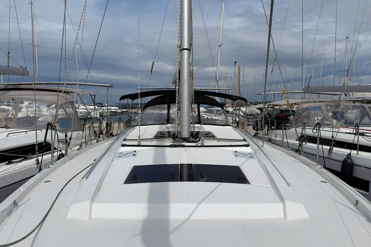 Deck of Venus, a Hanse 460 sailboat at Grad Biograd na Moru, Croatia
