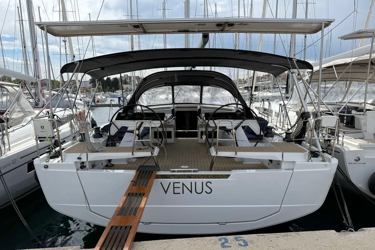 Exterior view of Venus, a Hanse 460 sailboat at Grad Biograd na Moru, Croatia