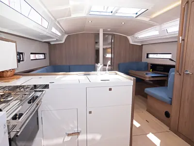 Galley of Thalassa Nova, a Jeanneau Sun Odyssey 415 sailboat at Split, Croatia