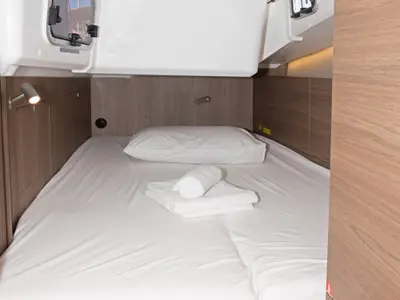 Cabin on Thalassa Nova, a Jeanneau Sun Odyssey 415 sailboat at Split, Croatia