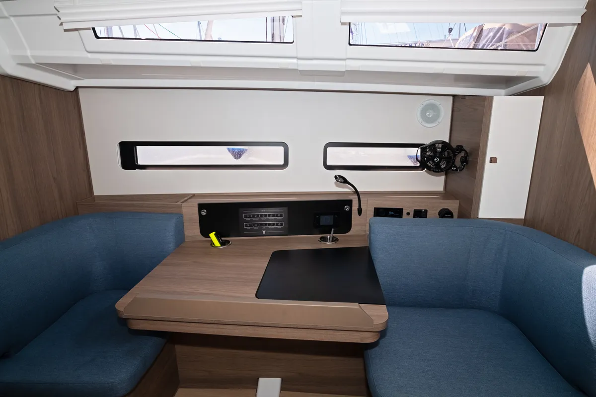 Salon of Thalassa Nova, a Jeanneau Sun Odyssey 415 sailboat at Split, Croatia