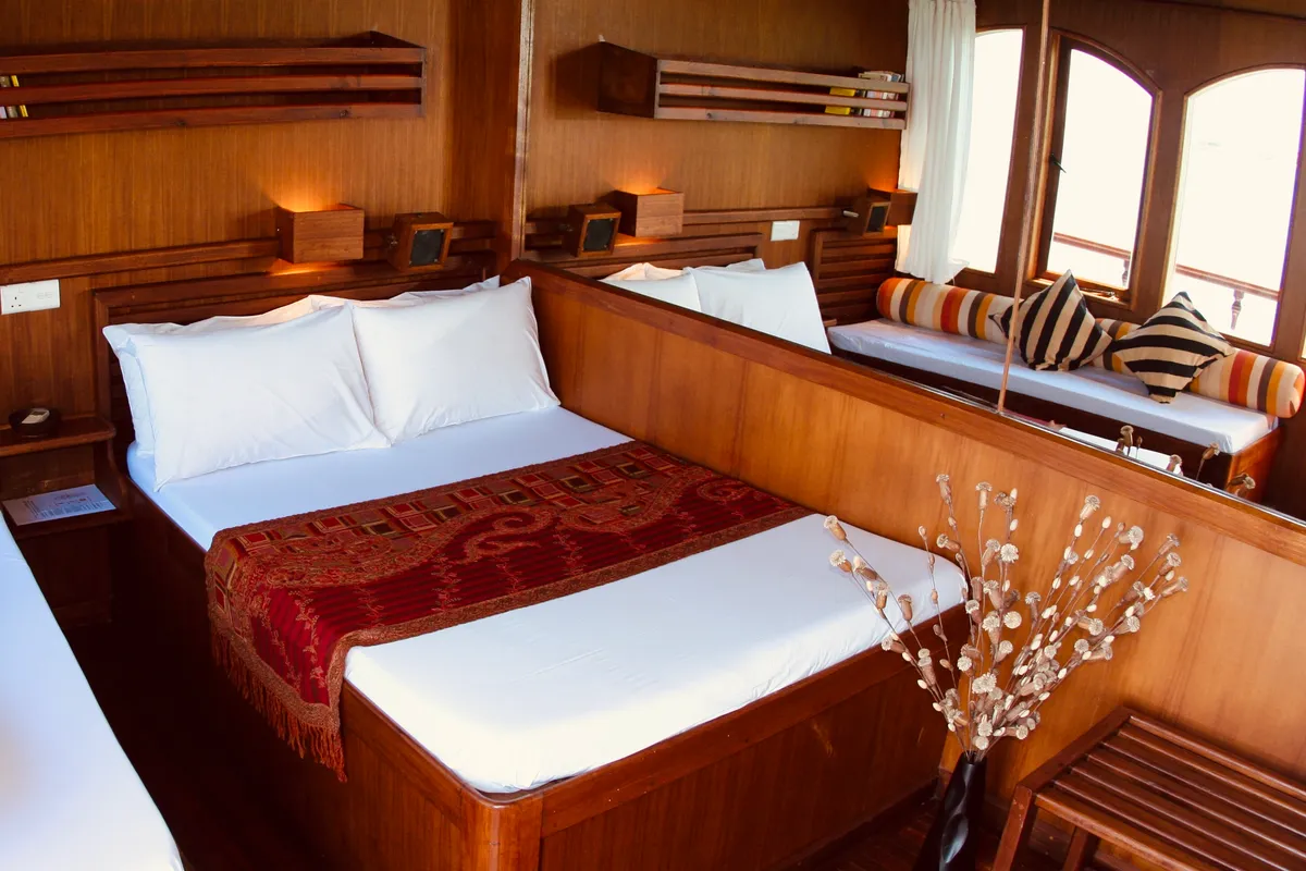 Cabin on Stella 2, a Gulet Wooden motor yacht sailboat at Malé, Maldives