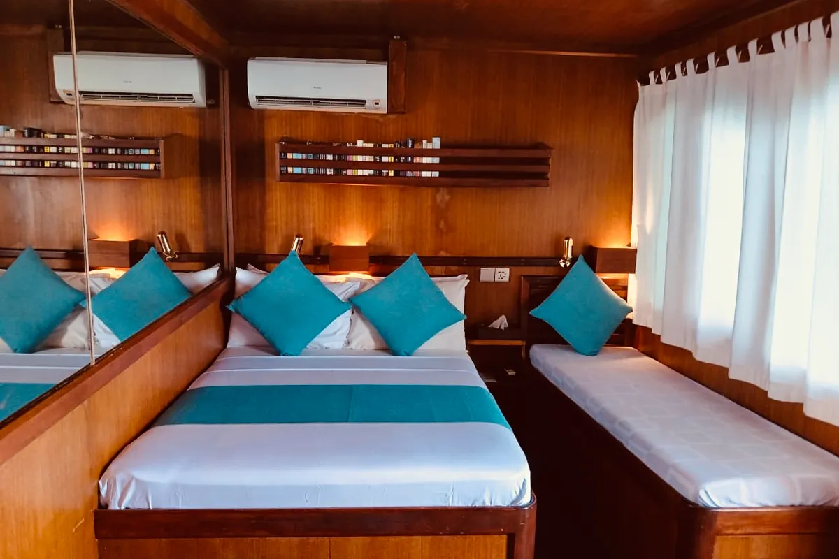 Cabin on Stella 2, a Gulet Wooden motor yacht sailboat at Malé, Maldives