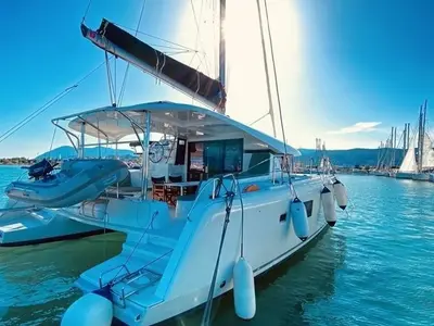 Kaiki, a Lagoon 42 catamaran at Lavrion, Greece