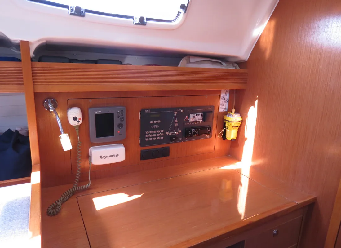 Cockpit of Yilki, a Bavaria 43 Cruiser sailboat at Fethiye, Turkey