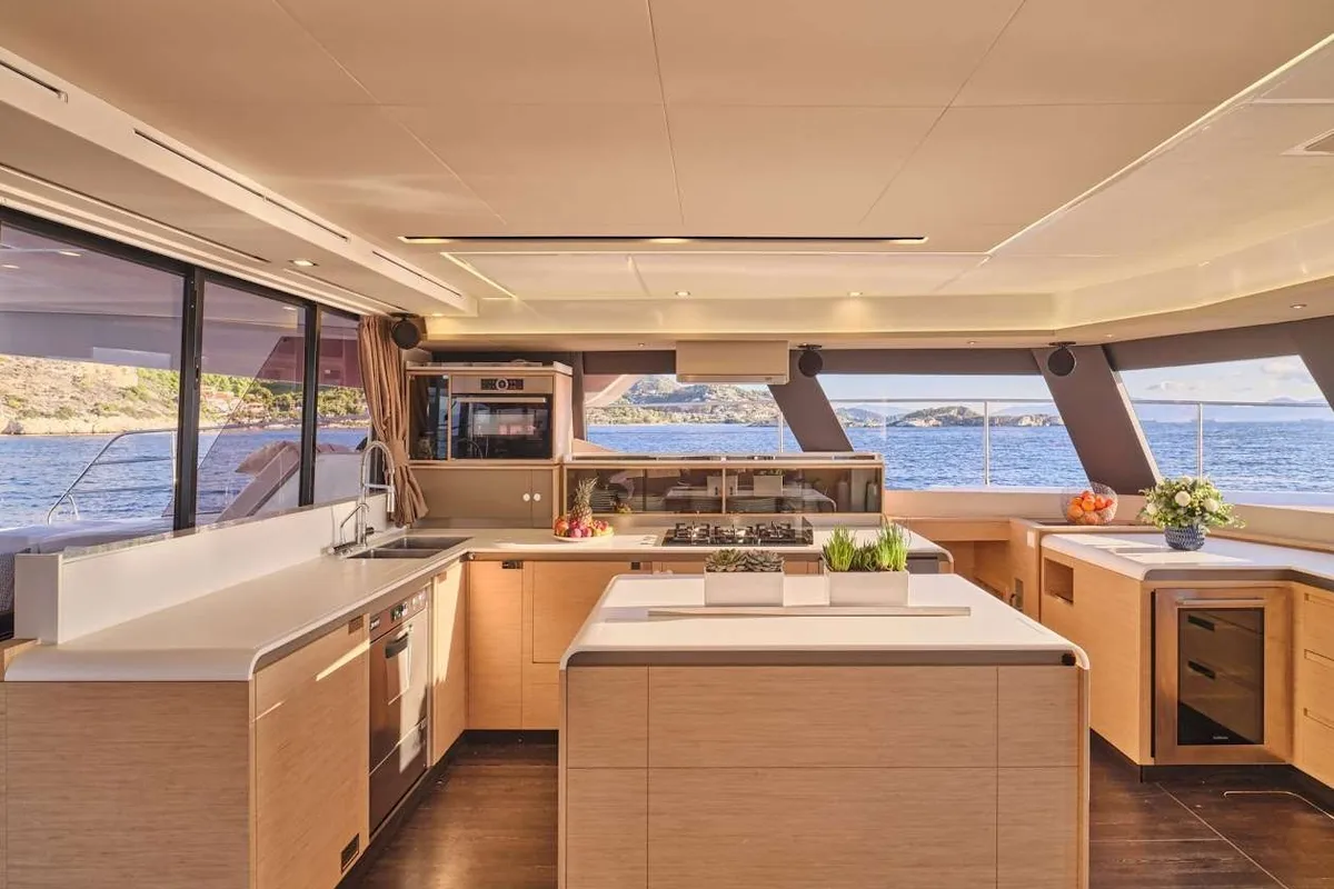 Majesty of Greece, a Fountaine Pajot Power 67 catamaran at Municipal Unit of Nea Peramos, Greece
