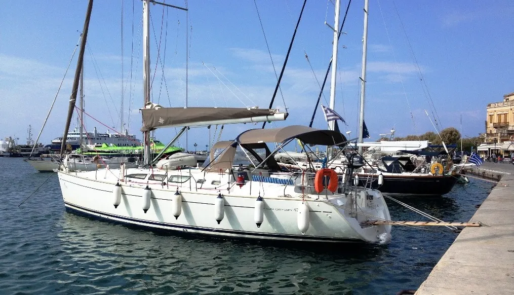 Penelope K, a Jeanneau Sun Odyssey 43 sailboat at Athens, Greece