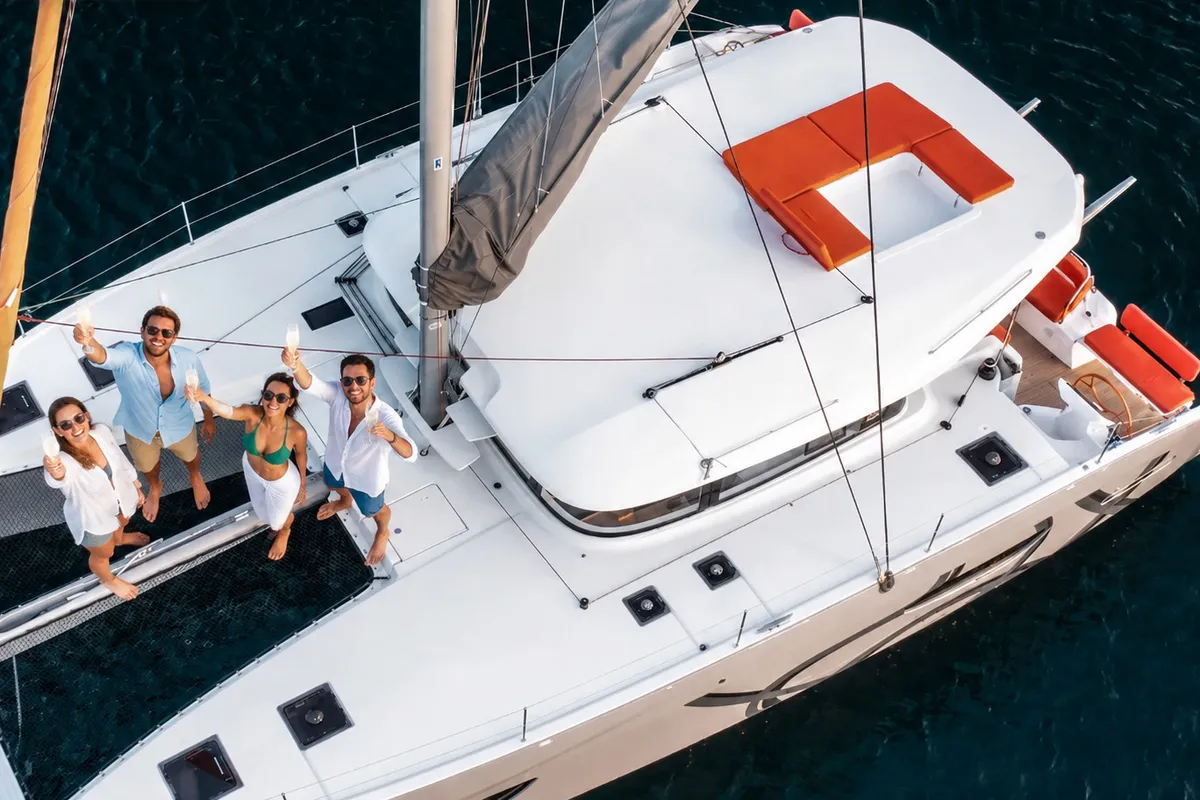Exterior view of Bossa Nova, a Excess 14 catamaran at Msida, Malta