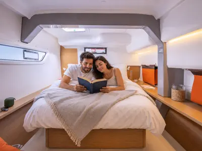 Cabin on Bossa Nova, a Excess 14 catamaran at Msida, Malta