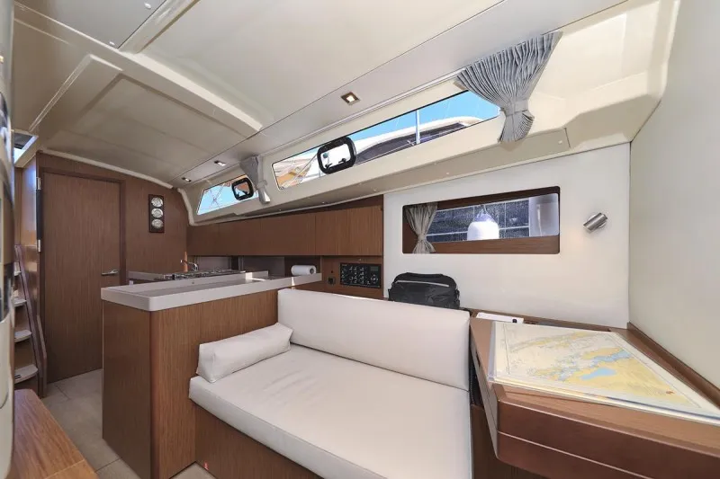 Salon of Dalmatinka, a Beneteau Oceanis 41.1 sailboat at Grad Biograd na Moru, Croatia