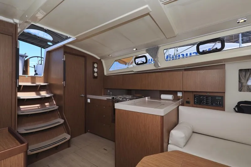Salon of Dalmatinka, a Beneteau Oceanis 41.1 sailboat at Grad Biograd na Moru, Croatia