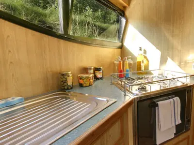 Galley of Caprice, a Cygnet Caprice motorboat at Trèbes, France