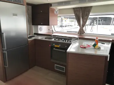 Galley of Dugongo II (TOR), a Lagoon 52 catamaran at Road Town, British Virgin Islands