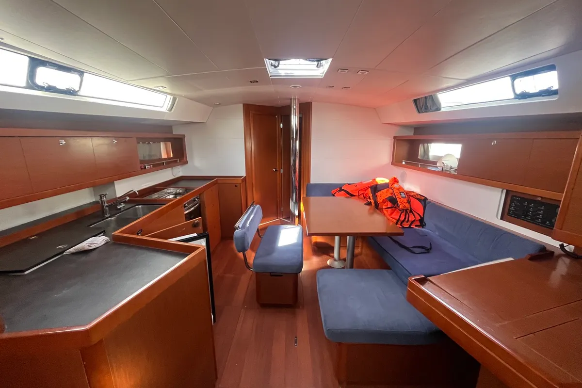 Salon of Vesna, a Beneteau Oceanis 45 sailboat at Sukošan, Croatia