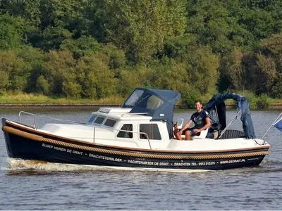 Exterior view of Drait 153, a De Drait Drachtster Sloep Cabin 750 motorboat at Drachten, Netherlands