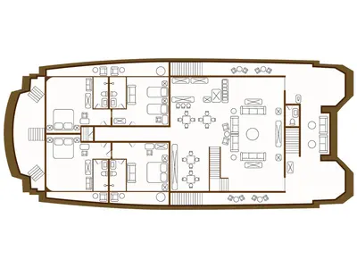 Floor plan of Elite - Cabin 7, a Gulet Power Catamaran catamaran at Baltra, Ecuador