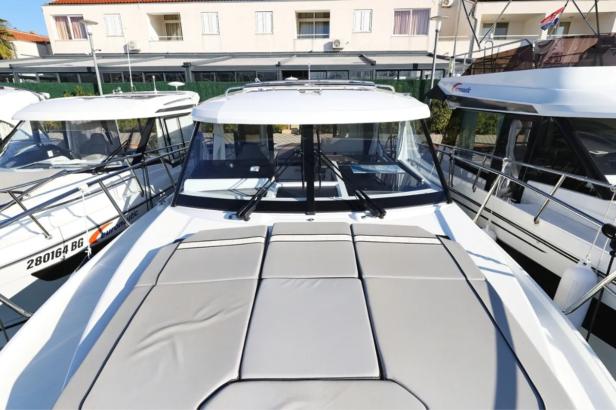 Salon of Blue Horizon, a Jeanneau Merry Fisher 1095 motorboat at Pirovac, Croatia