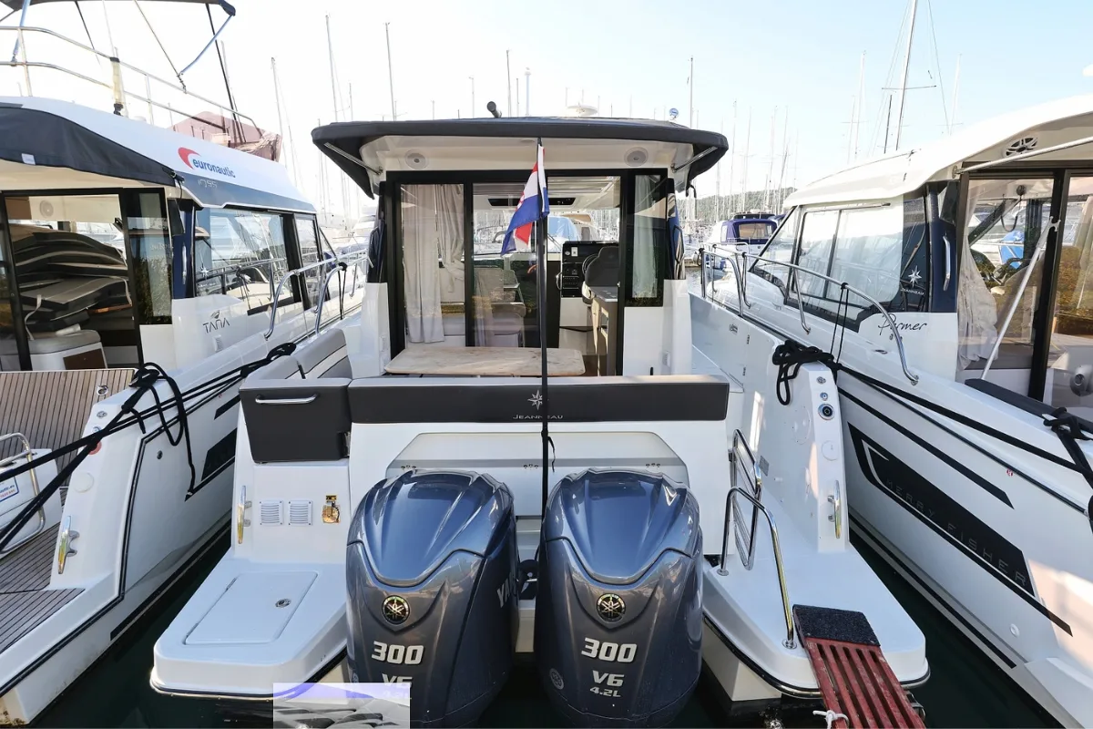 Exterior view of Blue Horizon, a Jeanneau Merry Fisher 1095 motorboat at Pirovac, Croatia