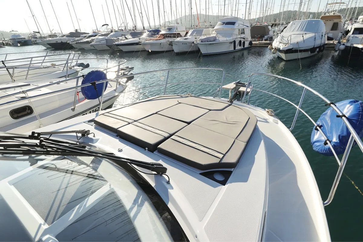 Salon of Blue Horizon, a Jeanneau Merry Fisher 1095 motorboat at Pirovac, Croatia